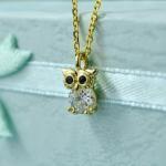 Cute Cz Owl Necklace