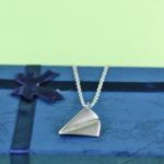 Paper Airplane Pendant Necklace