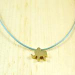 Sweet Baby Elephant Necklace, Gold Plated Brass..